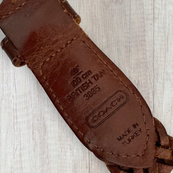 Coach Vintage British Tan Braided Leather Belt 3865 - Picture 4 of 6